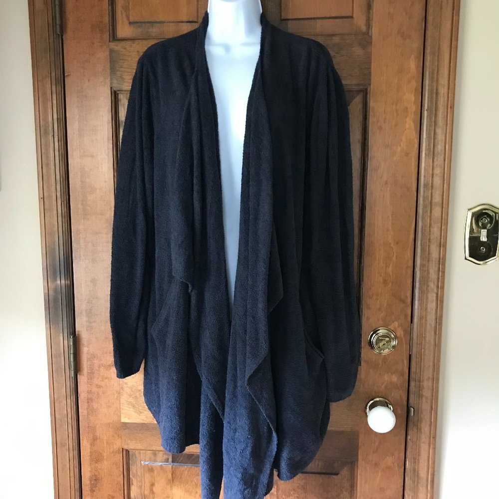Barefoot Dreams Cozy Chic Lite Charcoal Gray Open Cardigan 2X